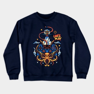 Lets Play Octopus Illustration Crewneck Sweatshirt